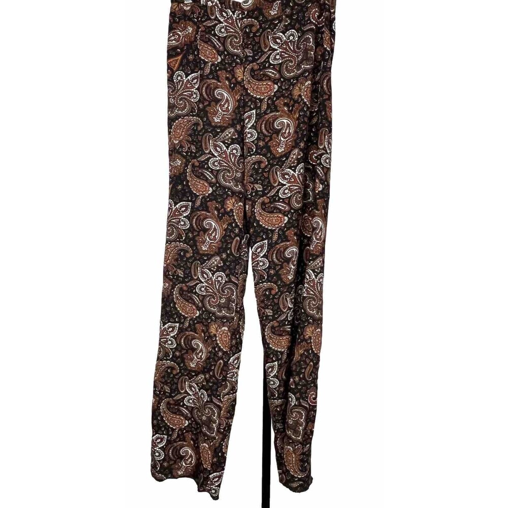 Forever 21 Exclusive Pants Wide‎ Leg High Waist Black Brown Medium Boho Hippie